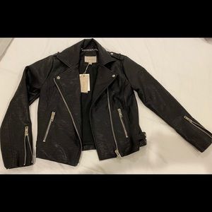 Black Faux Leather Moto Jacket